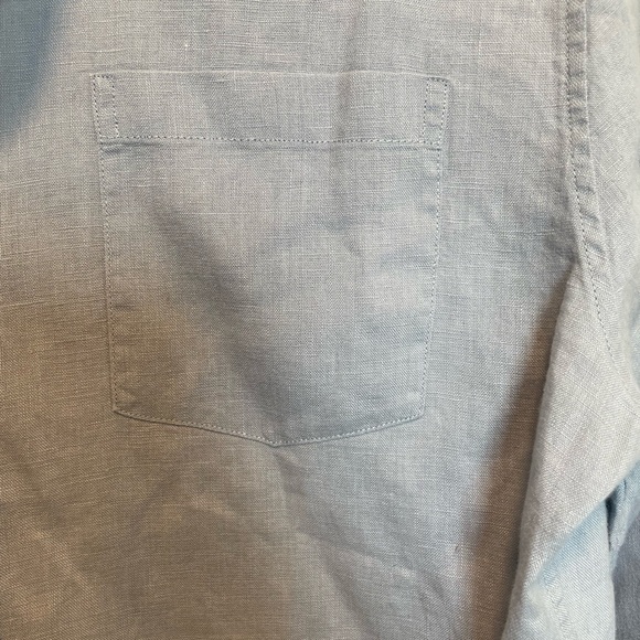 Vince Men’s 100% linen, long sleeve shirt, Glacier. - Picture 3 of 10